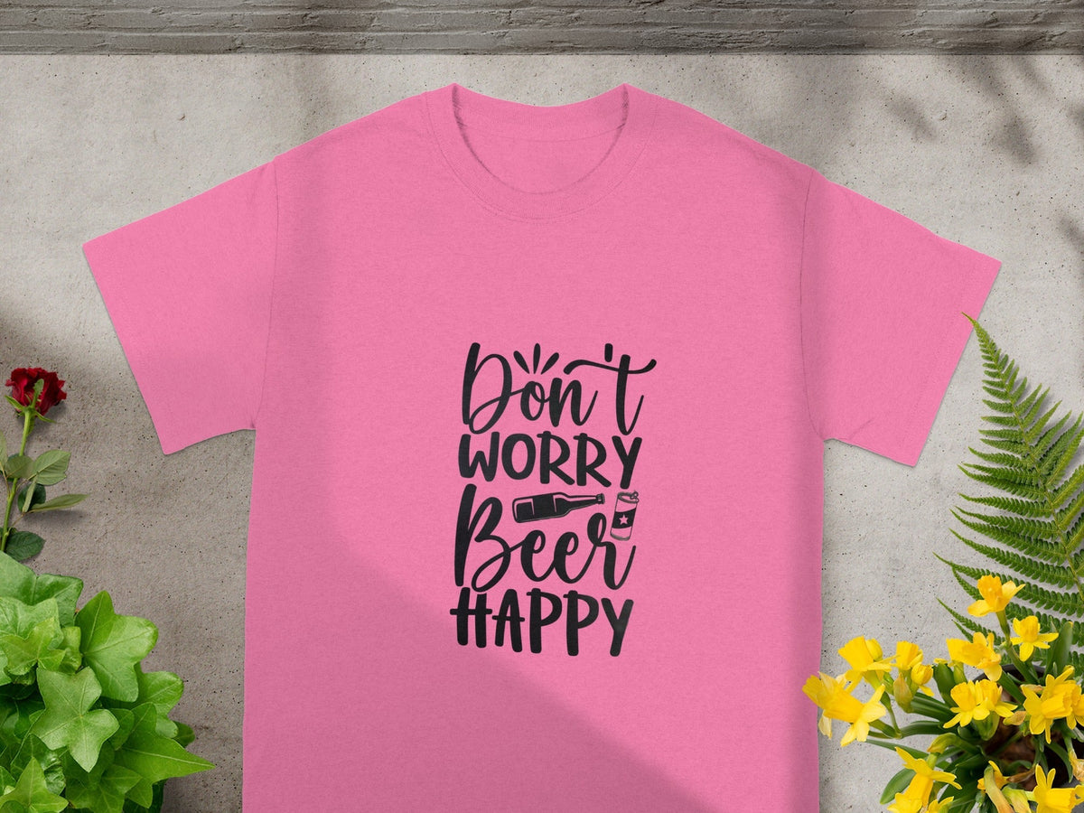 Dont Worry Beer Happy Graphic Image on White T-Shirts product image 4