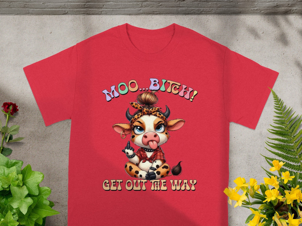Cute Cow Girl Attitude With the Middle Finger Up T-Shirts