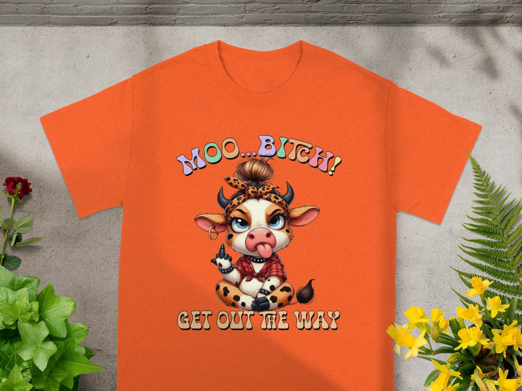 Cute Cow Girl Attitude With the Middle Finger Up T-Shirts