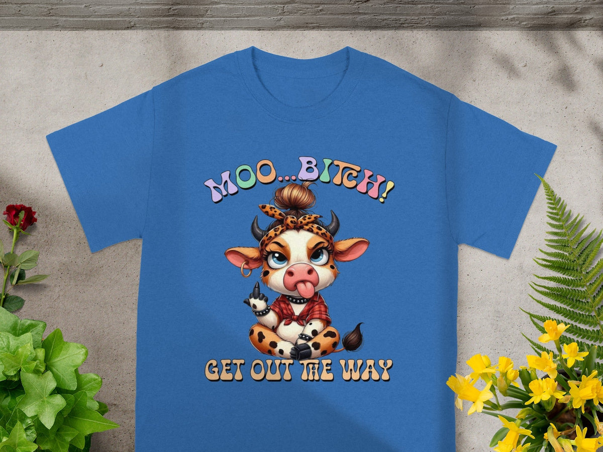Cute Cow Girl Attitude With the Middle Finger Up T-Shirts