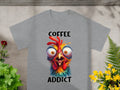 Crazy Chicken Coffee Addict Cartoon Funny T-Shirts product image 1
