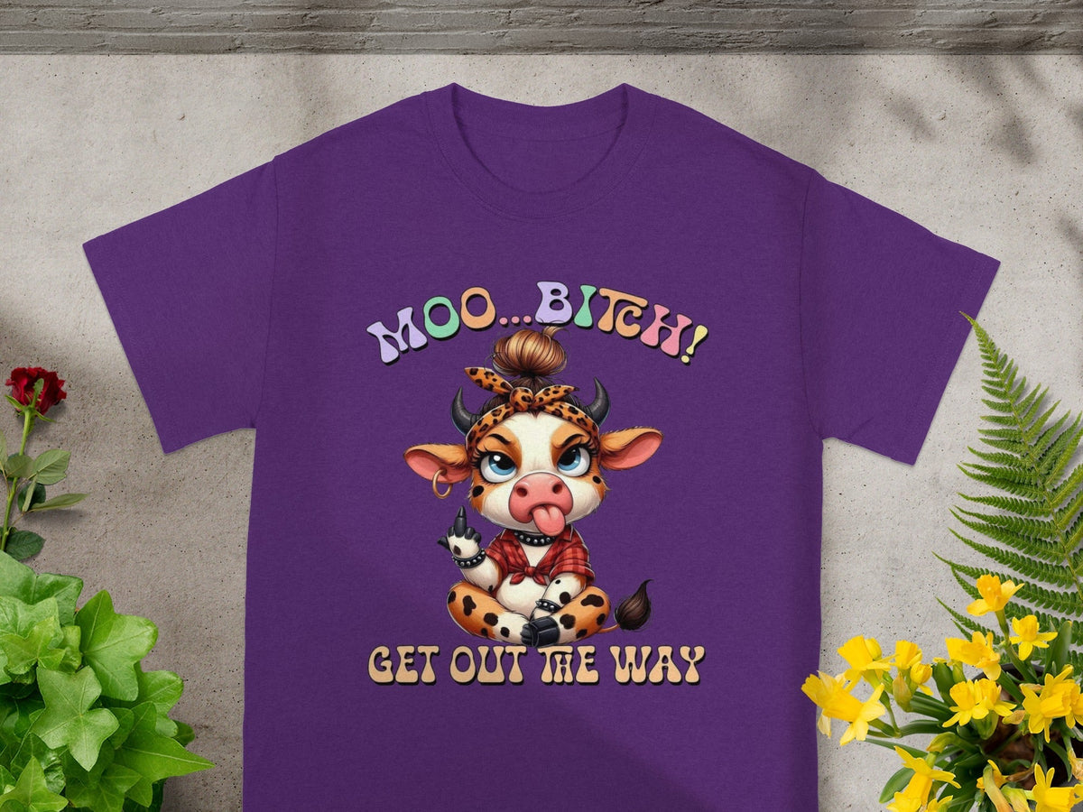 Cute Cow Girl Attitude With the Middle Finger Up T-Shirts