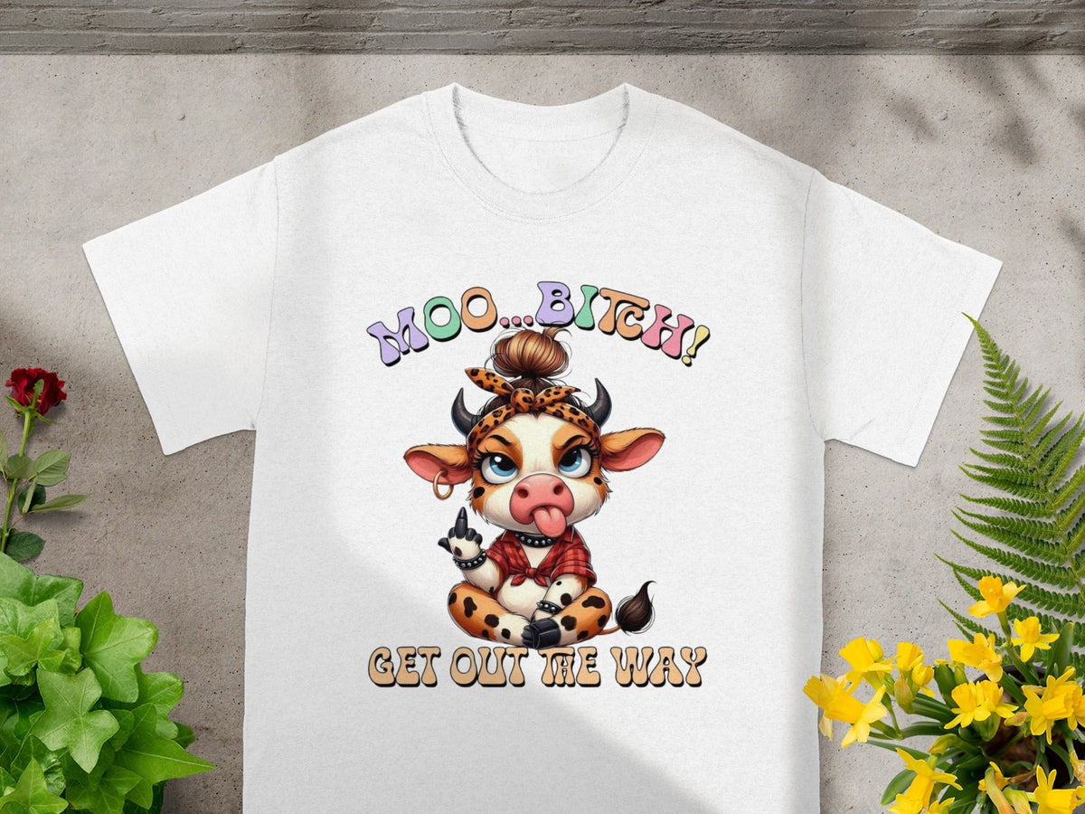 Cute Cow Girl Attitude With the Middle Finger Up T-Shirts