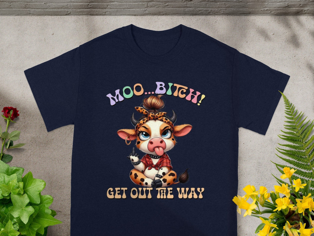 Cute Cow Girl Attitude With the Middle Finger Up T-Shirts