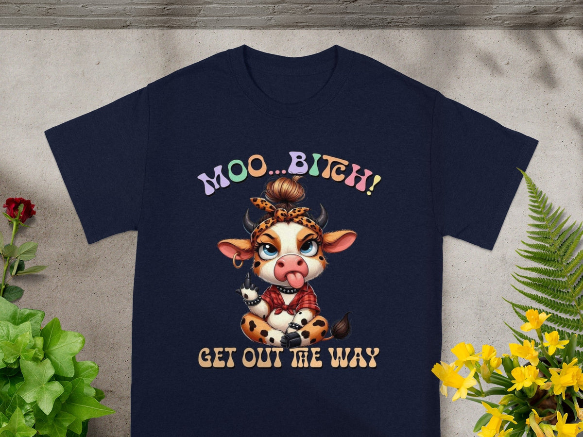 Cute Cow Girl Attitude With the Middle Finger Up T-Shirts