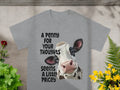 A Penny For Your Thoughts Cow Themed Graphic T-Shirts