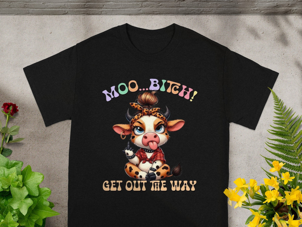 Cute Cow Girl Attitude With the Middle Finger Up T-Shirts