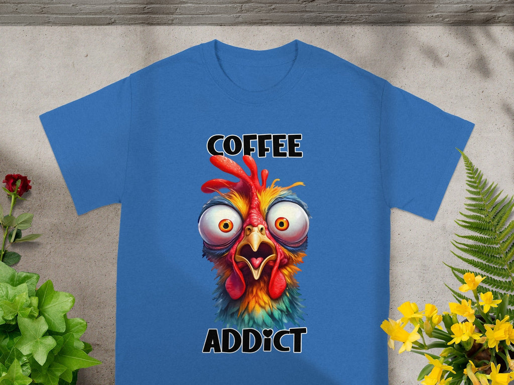 Crazy Chicken Coffee Addict Cartoon Funny T-Shirts product image 8