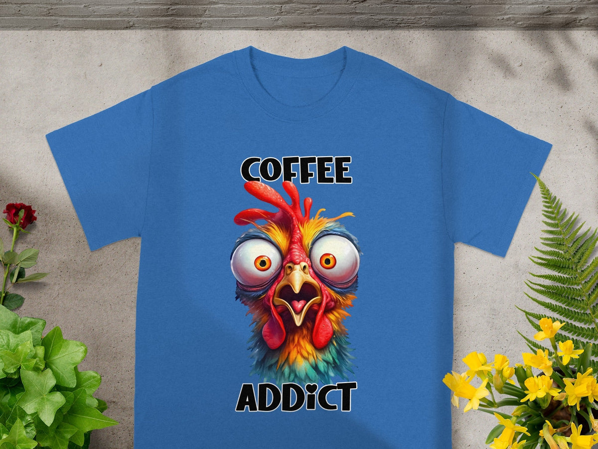 Crazy Chicken Coffee Addict Cartoon Funny T-Shirts product image 8