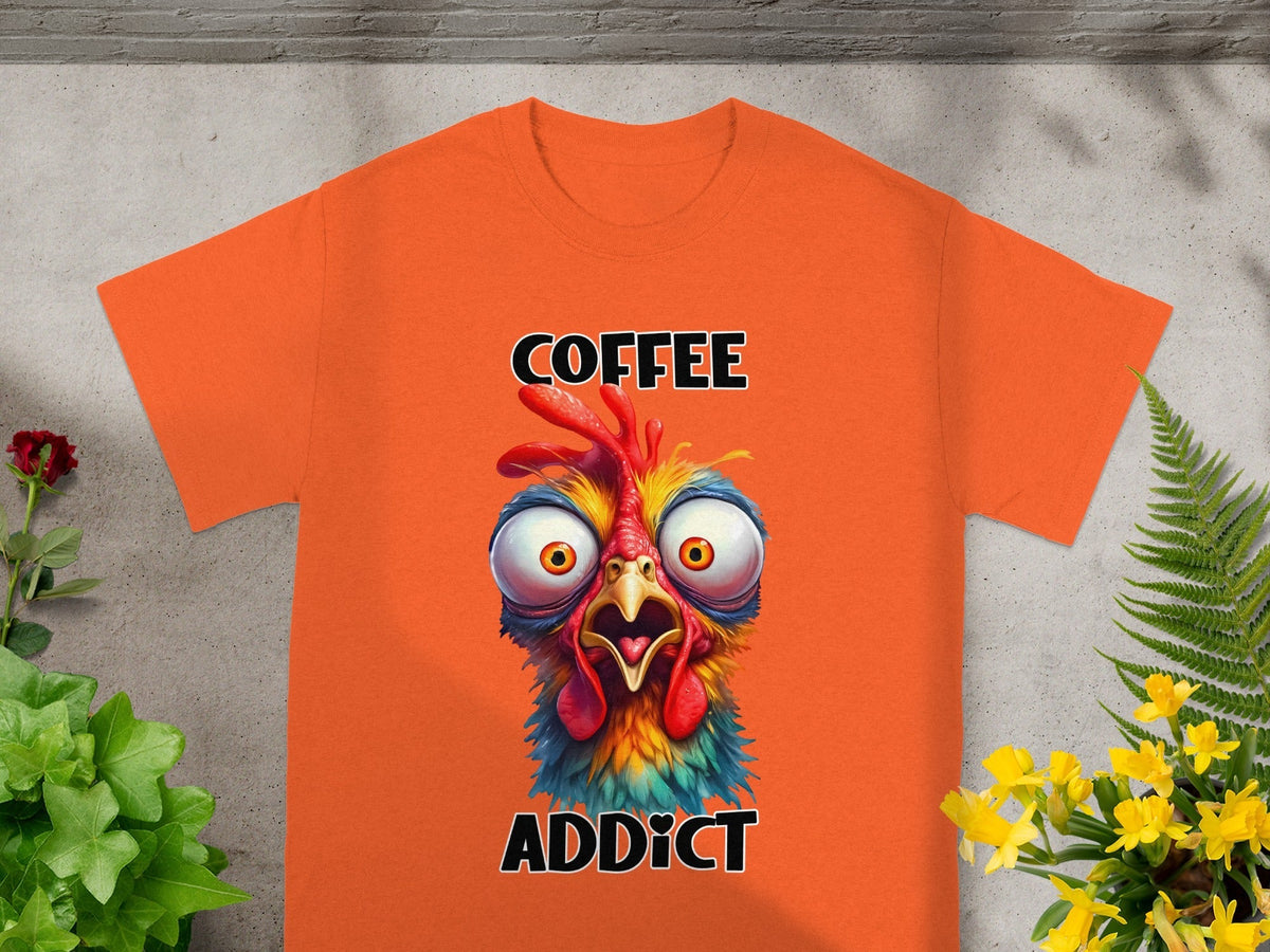 Crazy Chicken Coffee Addict Cartoon Funny T-Shirts product image 9