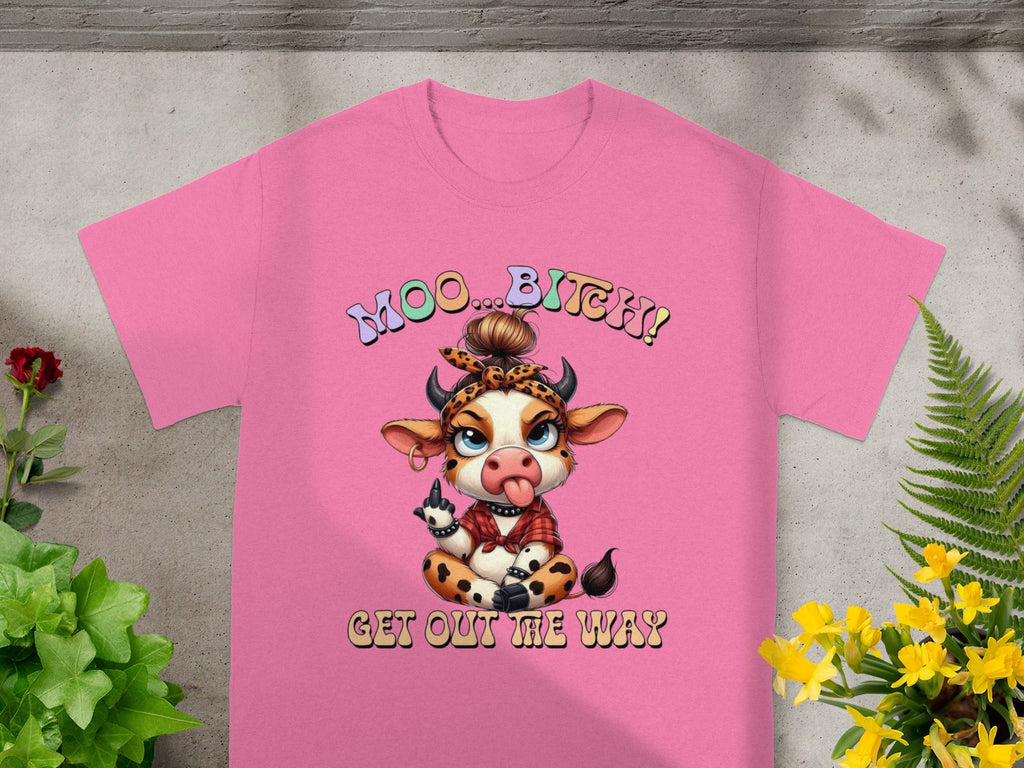 Cute Cow Girl Attitude With the Middle Finger Up T-Shirts