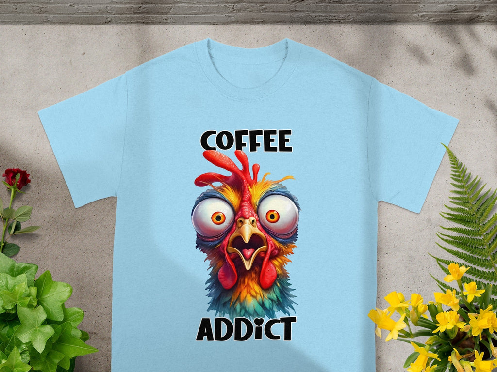 Crazy Chicken Coffee Addict Cartoon Funny T-Shirts product image 6