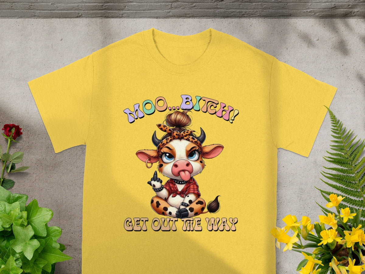 Cute Cow Girl Attitude With the Middle Finger Up T-Shirts