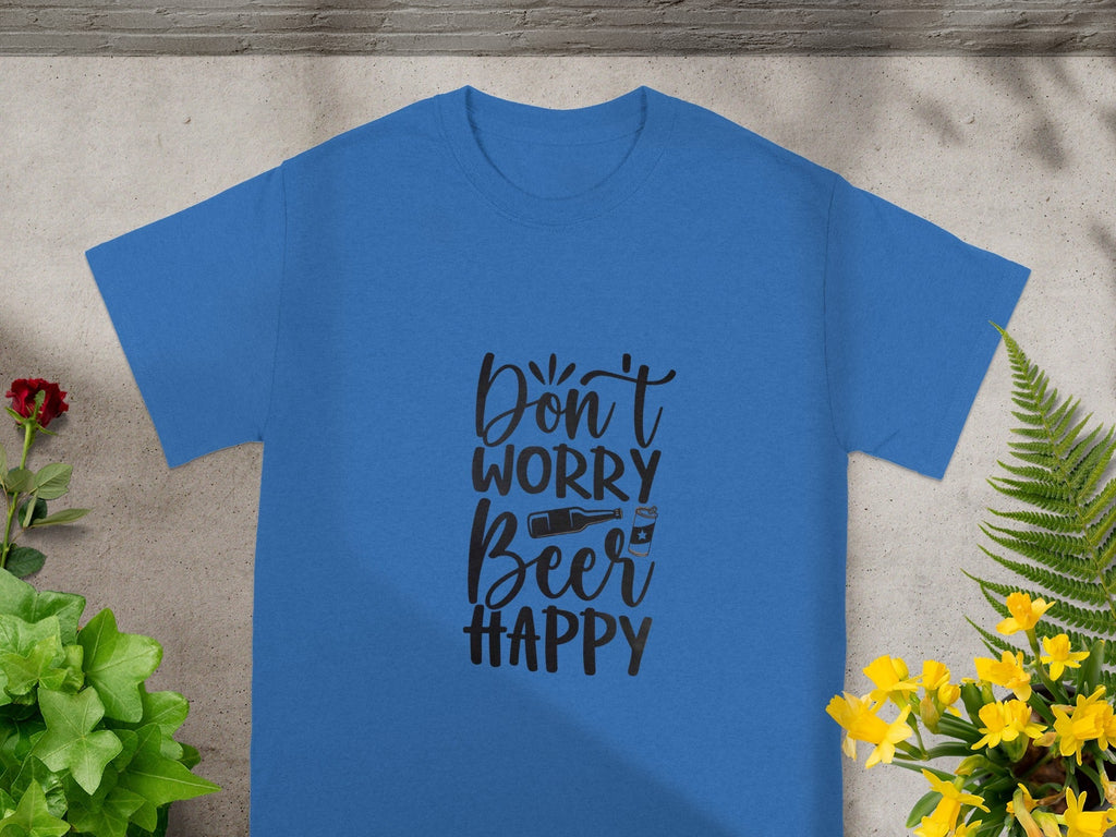 Dont Worry Beer Happy Graphic Image on White T-Shirts product image 5